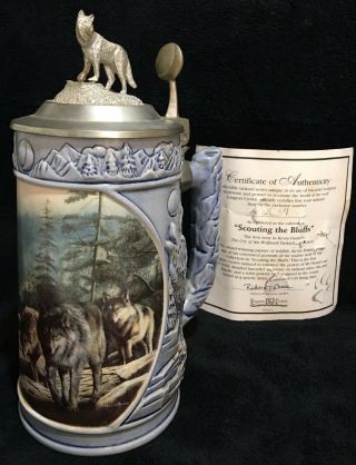 Beer Stein/tankard - The Cry Of The Wolfpack “scouting The Bluffs” (a2037)