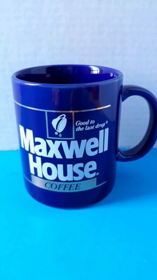 Vintage Nos Maxwell House Coffee Mug,  Great Deep Blue Color.  Coffee Mug