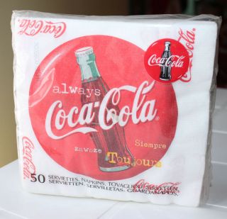 Vintage 50 Coca Cola Coke Napkins 