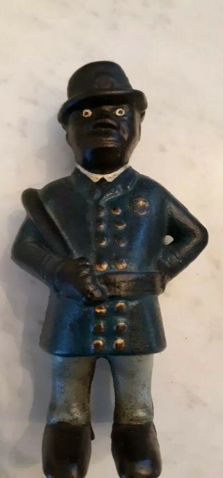 Antique Cast Iron Bank Black Man Figure Americana