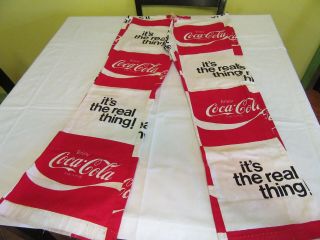 Vintage 1970s Coca - Cola - The Real Thing Pants Drawstring Bell Bottom Flares