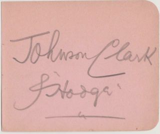 JOHNSON CLARK Vintage Ventriloquist Signed album page here with Hodge 2