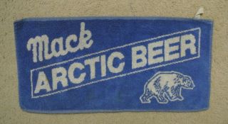 Rare Vintage Mack Arctic Beer Polar Bear Advertising Hand Towel 18 " X 9 "