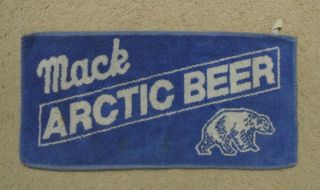 Rare Vintage Mack Arctic Beer Polar Bear Advertising Hand Towel 18 