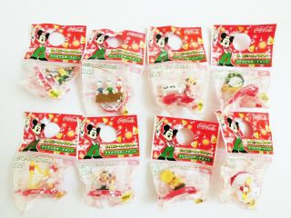 2005 Coca - Cola Disney Characters Christmas Ornament All 8 Complete Set F/s Japan
