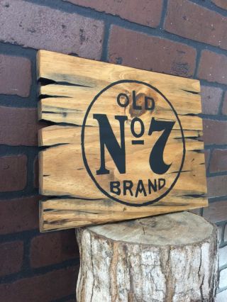 Jack Daniel’s Old Number 7 Wood Sign Whiskey Bar Antique Look Barrel Distillery