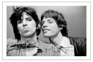 Mick Jagger & Keith Richards Signed Photo Print Autograph The Rolling Stones