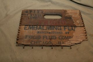 Antique Vintage Advertising Crate Remnant Embalming Fluid Frigid Fluid Chicago