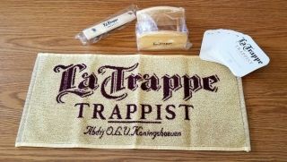La Trappe_trappist_bar Towel_coasters & Wooden Holder_bottle Opener_all