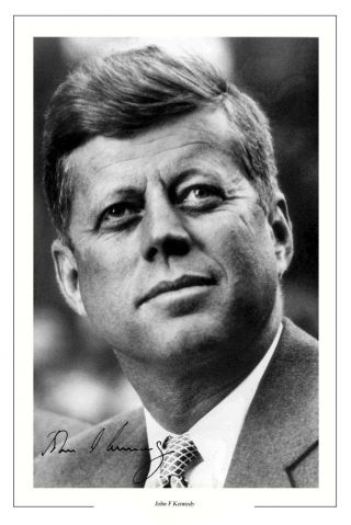 John F Kennedy Autograph Signed Photo Print Usa President Potus United States
