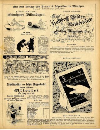 Meggendorfer Ziehbilderbuch Fibel Verlag Braun & Schneider München Ad From 1889