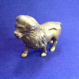 Rare Miniature A.  C.  Williams Painted Cast Iron 3 1/2 " Lion Coin Still Bank Toy