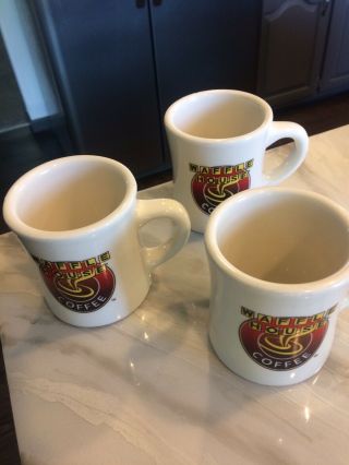 Vintage Waffle House Tuxton Set Of 3 Restaurant Coffee Mugs - Great Collectibles