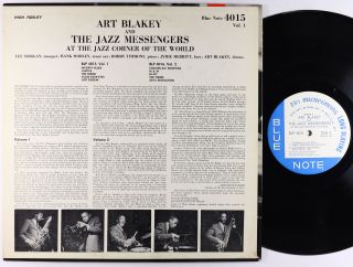 Art Blakey - Jazz Corner Of The World Vol.  1 LP - Blue Note Mono DG RVG Ear VG, 2
