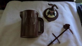 Nestle Quik Chocolate Milk Pitcher W/ Handle & Stir/mixer With Bunny Ears