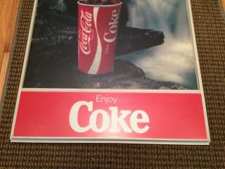 VINTAGE ENJOY COKE SIGN WITH INSERT RARE WATERFALL 18 