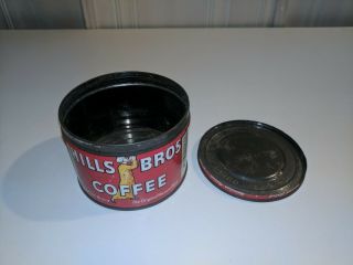 Vintage Hills Brothers 1/2 Pound Coffee Tin / Can 4