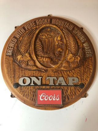 " Coors On Tap " Beer Keg Barrel End Rockies Wall Sign