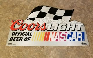 Coors Light Beer Sign Coors Official Beer Of Nascar Racing Checkered Flag Sign
