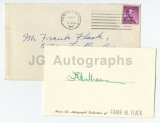 Gerhard Mennen " Soapy " Williams - Michigan Governor - Authentic Autograph