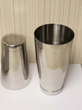 Bacardi Rum Stainless Steel Shaker/Cups with Bat Logo Cocktail Shaker 5