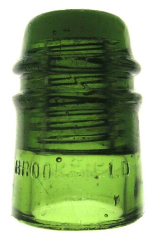 Cd 121 Yellow Green Brookfield Antique Glass Telegraph Insulator Toll
