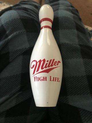 Miller High Life Beer Bowling Pin Vintage Draft Tap Handle Knob Ale