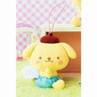 Sanrio Pom Pom Purin Keychain Stuffed Plush Animal Toy 3.  9in Japan Fs