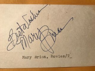 Mary Brian Autograph,  Silent Film Actress