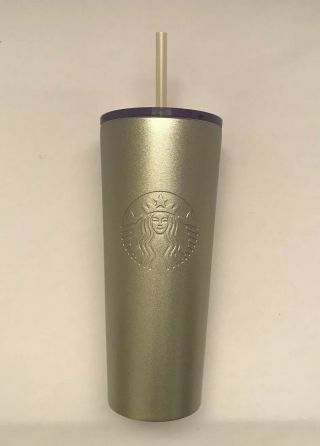 Starbucks Cold Cup Shiny Gold Stainless Steel Tumbler 16 Fl Oz