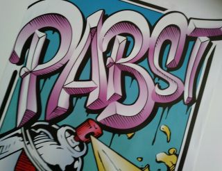 Rare Pabst Blue Ribbon PBR 2016 graffiti art promo poster 18 