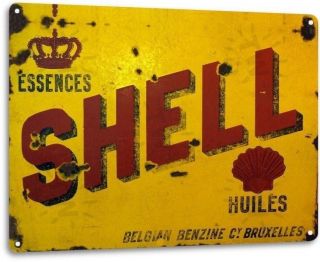Shell Oil Gas Station Service Garage Retro Vintage Wall Decor Metal Tin Sign