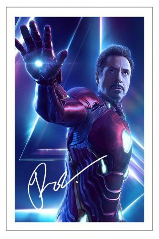 Robert Downey Jr Avengers Infinity War Signed Photo Print Autograph Iron Man