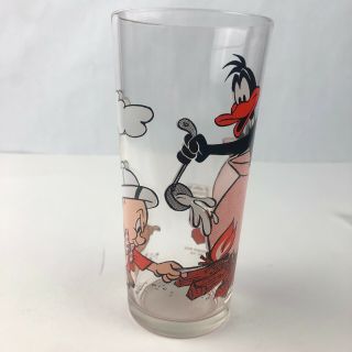 1976 Pepsi Warner Brothers Glass Porky Pig Daffy Duck Fire Pot Looney Toons Rare