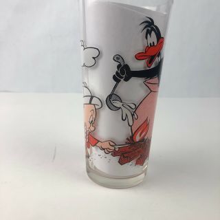 1976 Pepsi Warner Brothers Glass Porky Pig Daffy Duck Fire Pot Looney Toons Rare 3