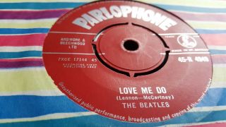 THE BEATLES Love Me Do UK Parlophone R4983 1st RED 1N 1N nr EX 2