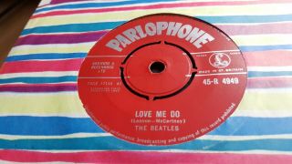 THE BEATLES Love Me Do UK Parlophone R4983 1st RED 1N 1N nr EX 3
