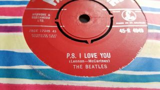 THE BEATLES Love Me Do UK Parlophone R4983 1st RED 1N 1N nr EX 5