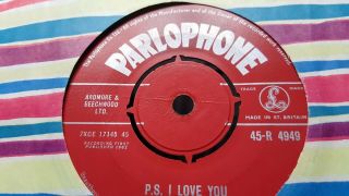 THE BEATLES Love Me Do UK Parlophone R4983 1st RED 1N 1N nr EX 6