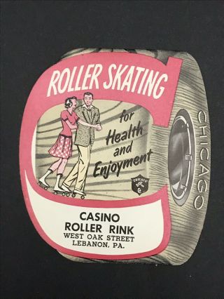 Vintage Casino Roller Rink Lebanon Pa Advertising Label Case Decal - Type 2