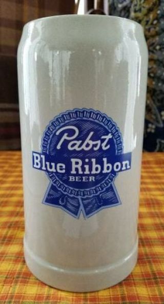 Vintage Pabst Blue Ribbon Gerz Beer Stein 1 Liter Made In West Germany
