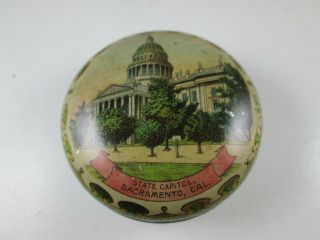 1900,  / - Zig - Zag Candy Litho Tin - Sacremento Ca State Capitol Building