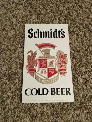 Schmidt”s Cold Beer 10 Plastic Signs 10 By 5 3