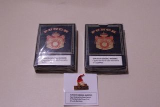 Vintage Punch Cigar Brand Playing Cards (2 Decks) With Punch Character Lapel Pin