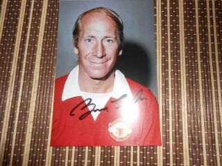 Bobby Charlton,  Footballer,  Hand Signed Photo 6 X 4