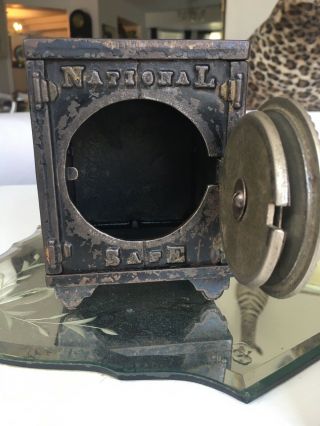 NATIONAL SAFE CAST IRON COMBINATION BANK WING MFG. 2