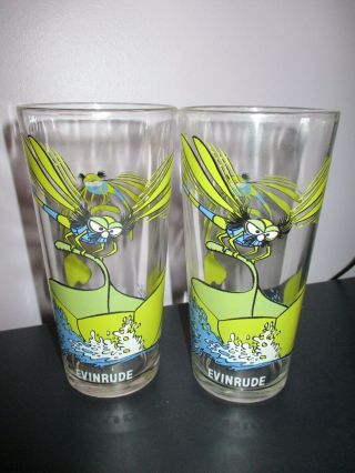 Set Of 2 Pepsi Collector Series Glass The Rescuers Evinrude 1977 Walt Disney