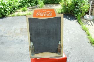 Coca - Cola 1959 Cardboard Easel Type Menu Chalkboard