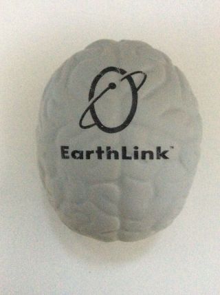 Earthlink Internet Isp Logo Stress Ball Relief Grey Brain 90s Dotcom Era - Rare