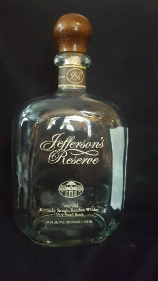 Jefferson’s Reserve Very Old Kentucky Straight Bourban Whiskey,  V.  S.  Batch Bottle